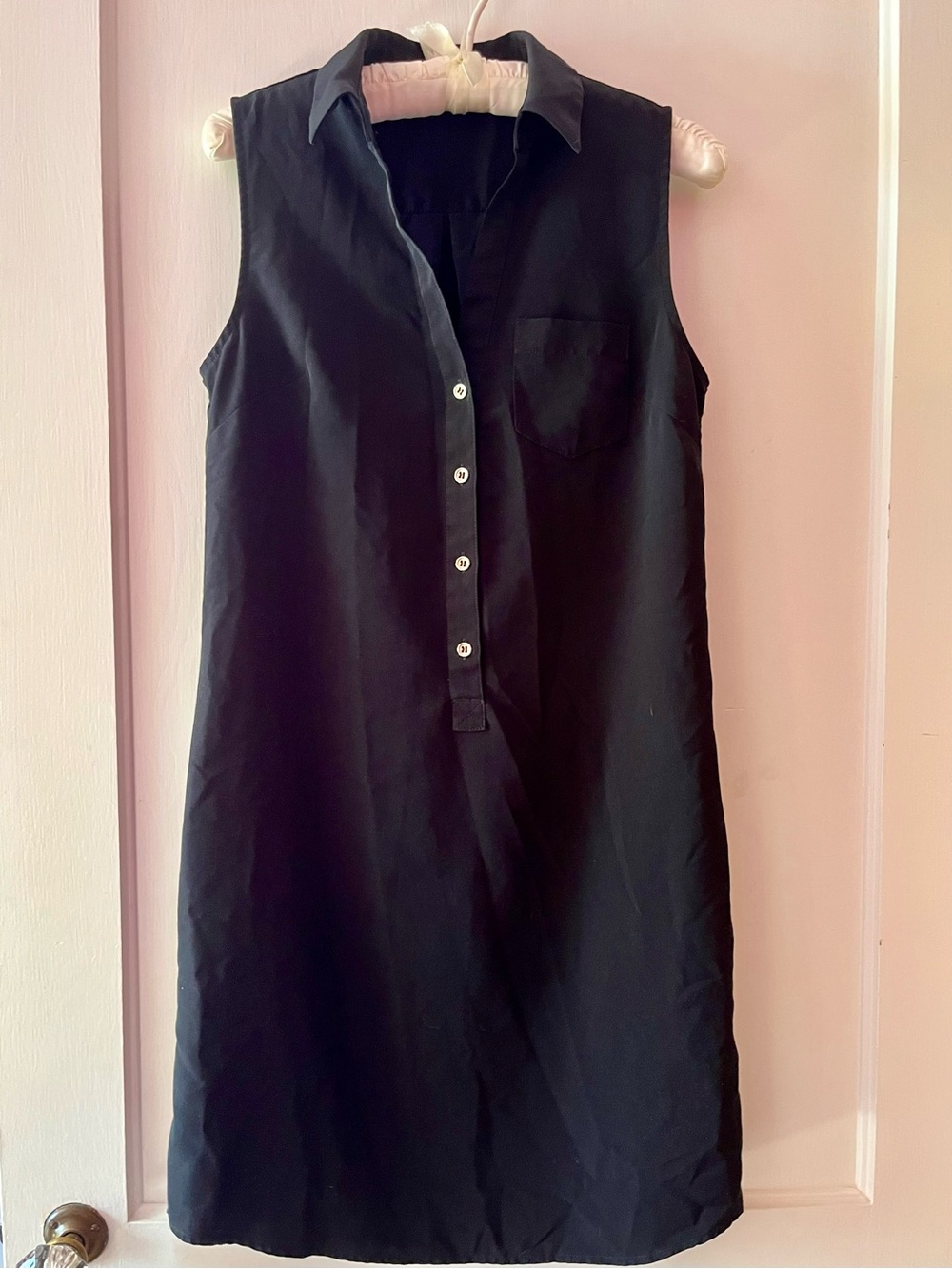 The Limited Black Sleeveless Shirt Midi Dress Classic Structure & Design